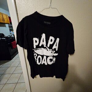 Papa Roach Logo Tee Black and White